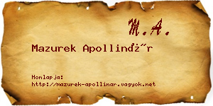 Mazurek Apollinár névjegykártya